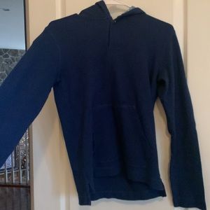 Lands end cotton dark blue hoodie. Boys large (14-16)